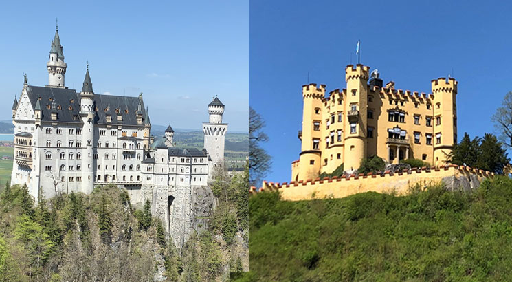ノイシュヴァンシュタイン城とホーエンシュバンガウ城の外観