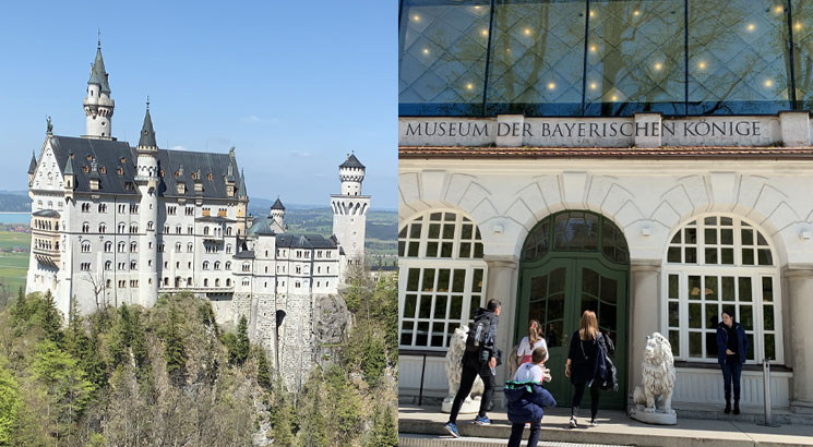 ノイシュヴァンシュタイン城とバイエルン王博物館の外観