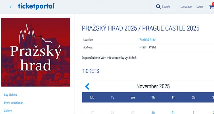 プラハ城 公式チケット販売サイト