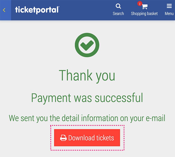 予約完了画面 - プラハ城 公式チケット販売サイト