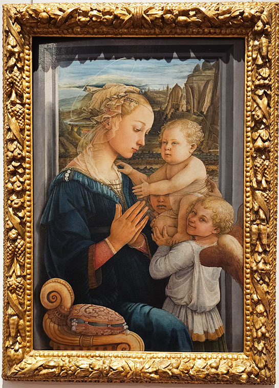 聖母子と二天使 - フィリッポ・リッピ作