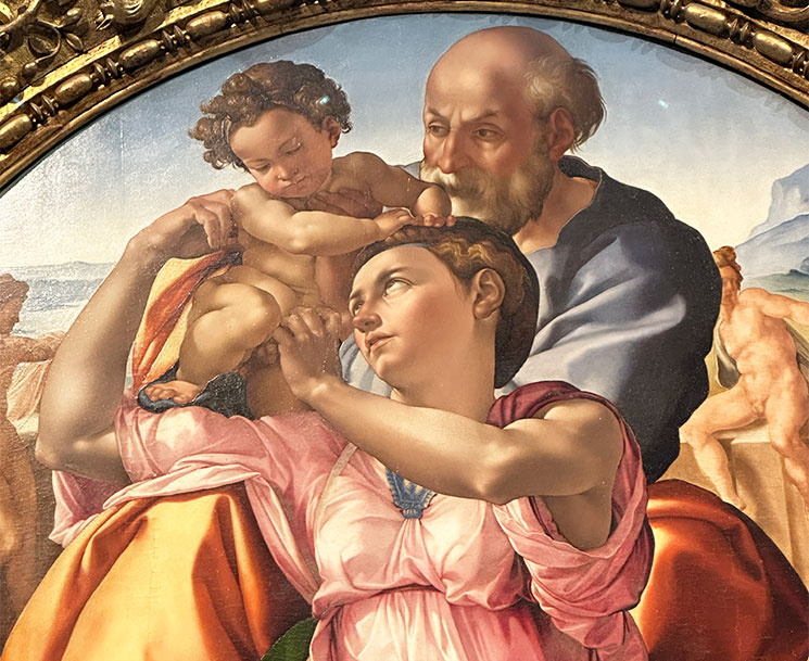 聖家族 イエスをヨゼフから受け取る聖母マリア