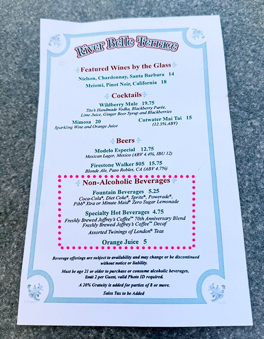 リバーベル・テラスのアイスティーと水