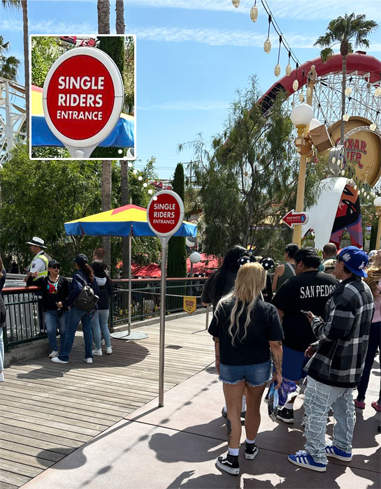 インクレディブルコースターのシングルライダー用入口