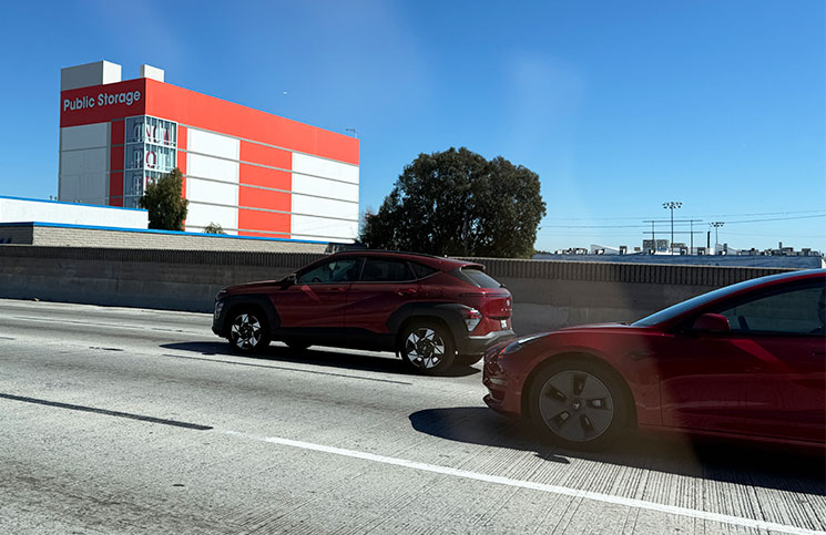 Lyft乗車中の車内からの景色