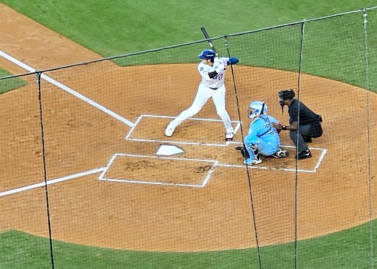 大谷選手の一打席目の様子