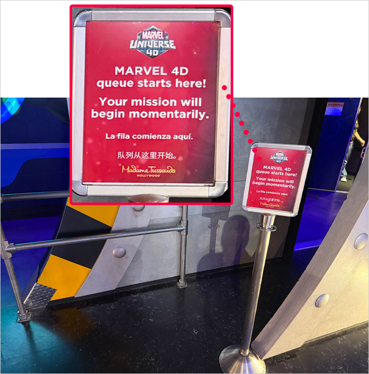 4Dのショートムービー(MARVEL© Universe 4D)鑑賞前の待機ポイント