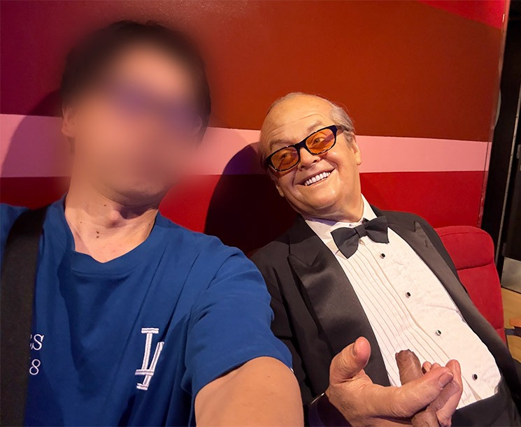 ジャック・ニコルソンと一緒に記念撮影