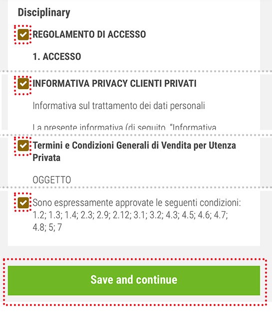 サン・マルコ寺院のチケット予約 - 4箇所に規約ボックスにチェックを入れて同意