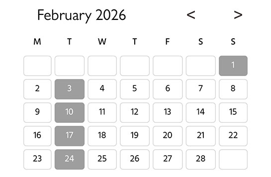 予約日の選択用カレンダーから日付を選択 - オランジュリー美術館 公式予約サイト