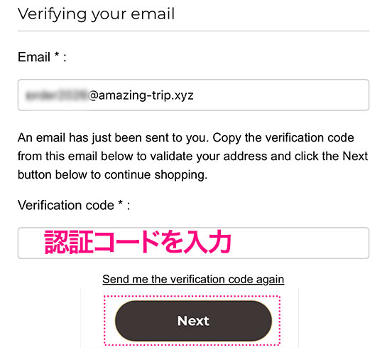 オルセー美術館 公式チケット予約サイト メールアドレスの認証ページ
