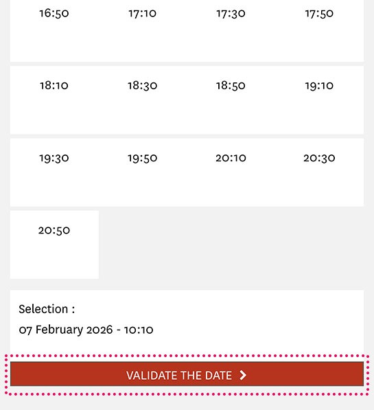 「VALIDATE THE DATE 」ボタン