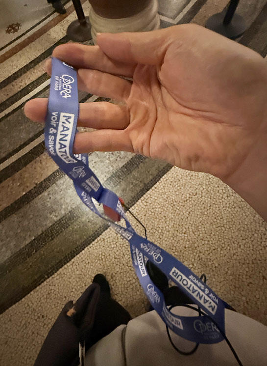 オーディオガイドツアー参加時に渡されるネックストラップ