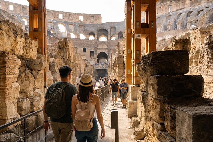 コロッセオ 地下見学ツアーの様子