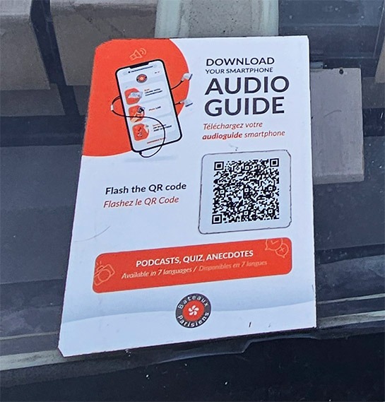 バトーパリジャンのオーディオガイド アクセス用のQRコード